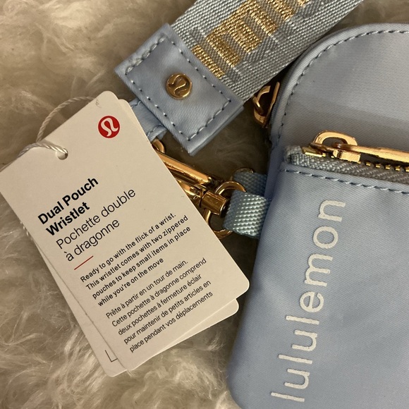 lululemon athletica Light Blue Wristlet with Gold Accents - Picture 2 of 4